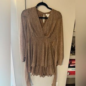 Surplice leopard mini dress - small